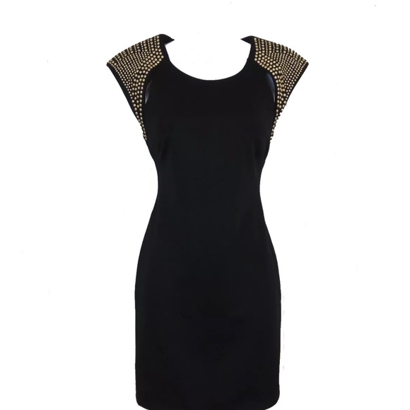 Mint Condition Sans Souci Black BodyCon Studded Dress - Picture 2 of 6
